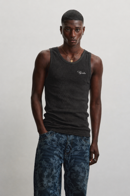 Signar Waffle Undershirt Vintage Black