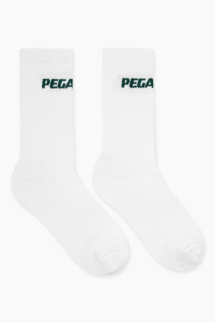 Pegador Logo Socks White Pine Green