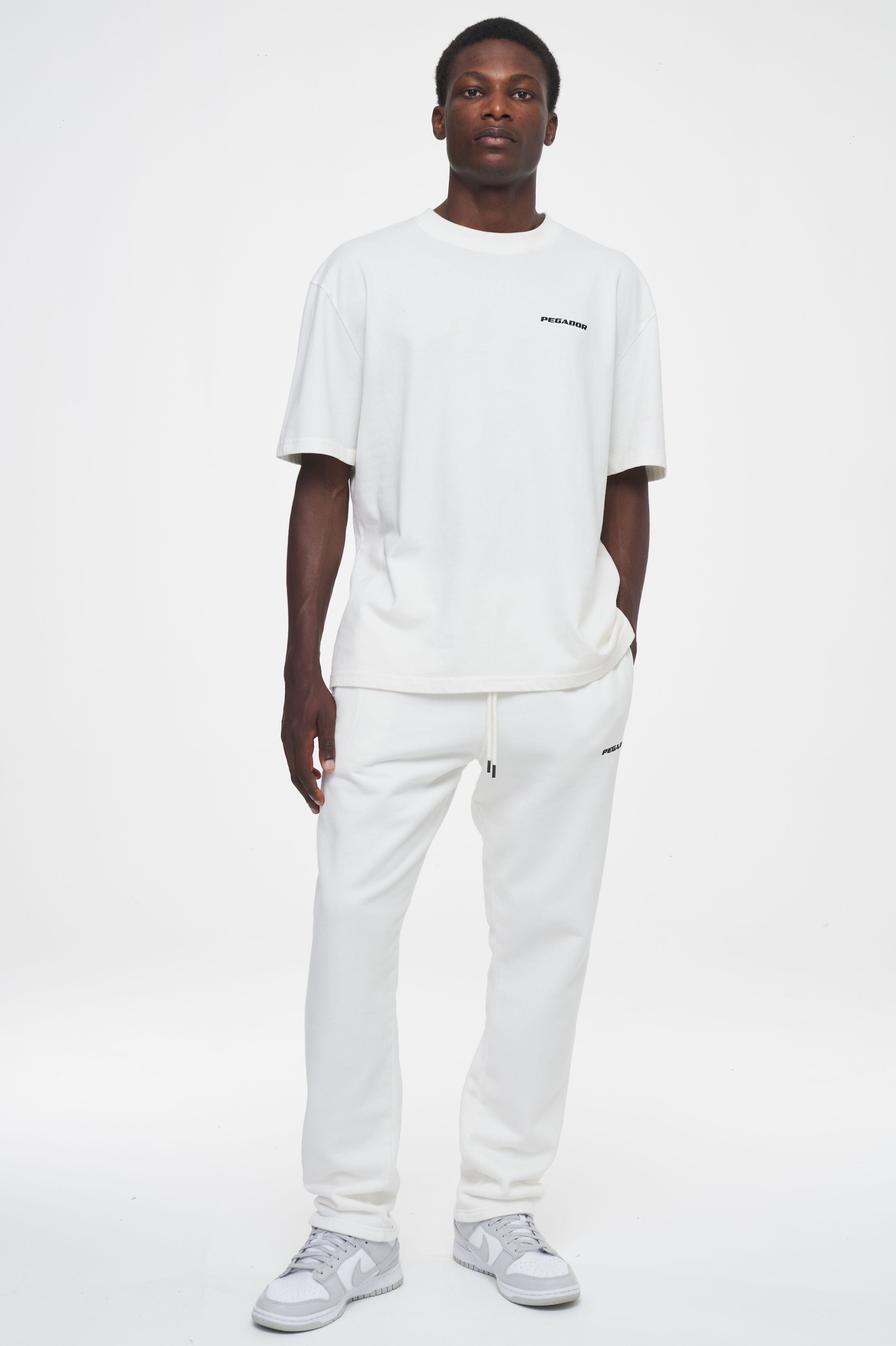 Logo Wide Sweat Pants Washed Bright White Bottoms | Men Ahead of Time Male 