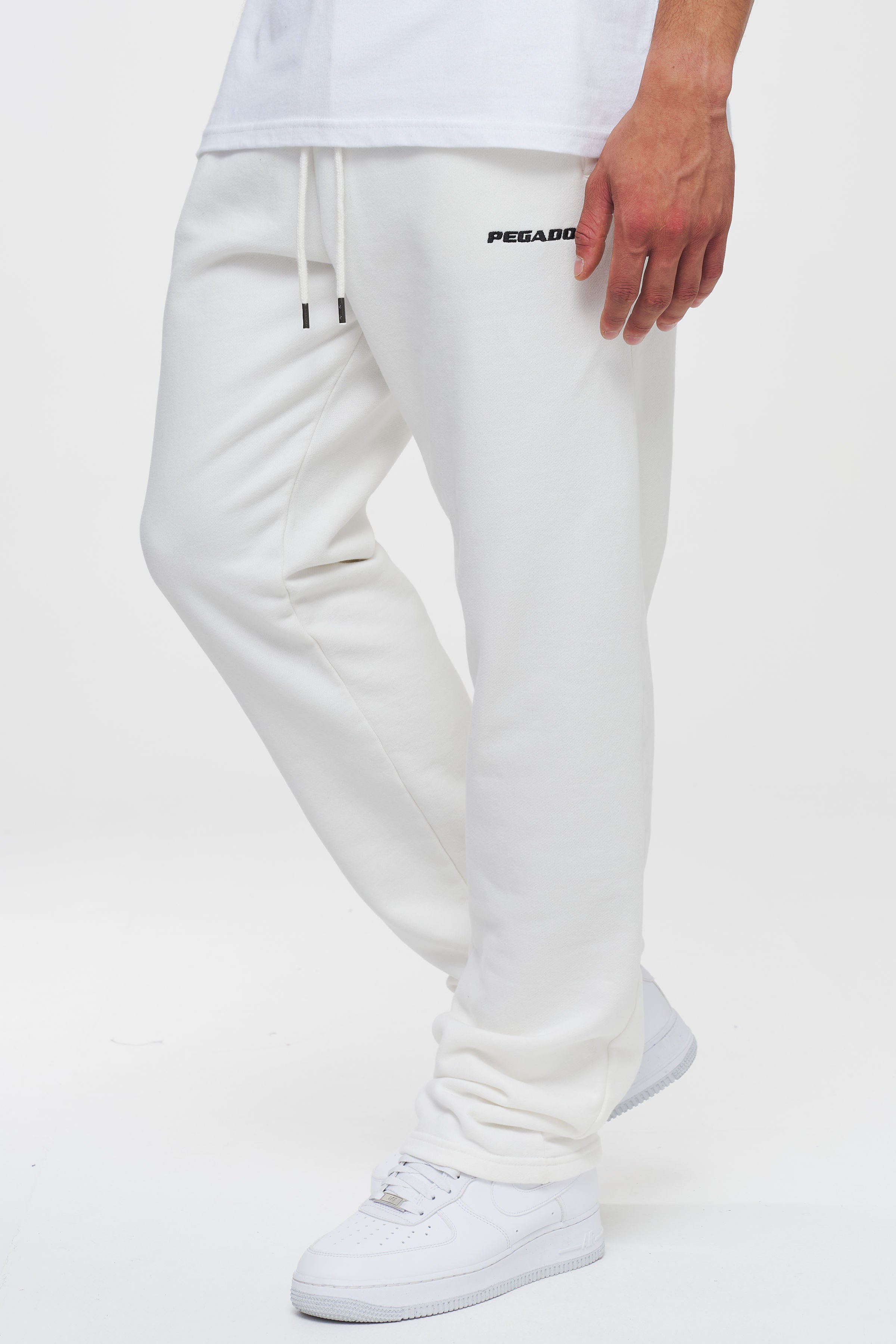 Logo Wide Sweat Pants Washed Bright White Bottoms | Men Ahead of Time Male 