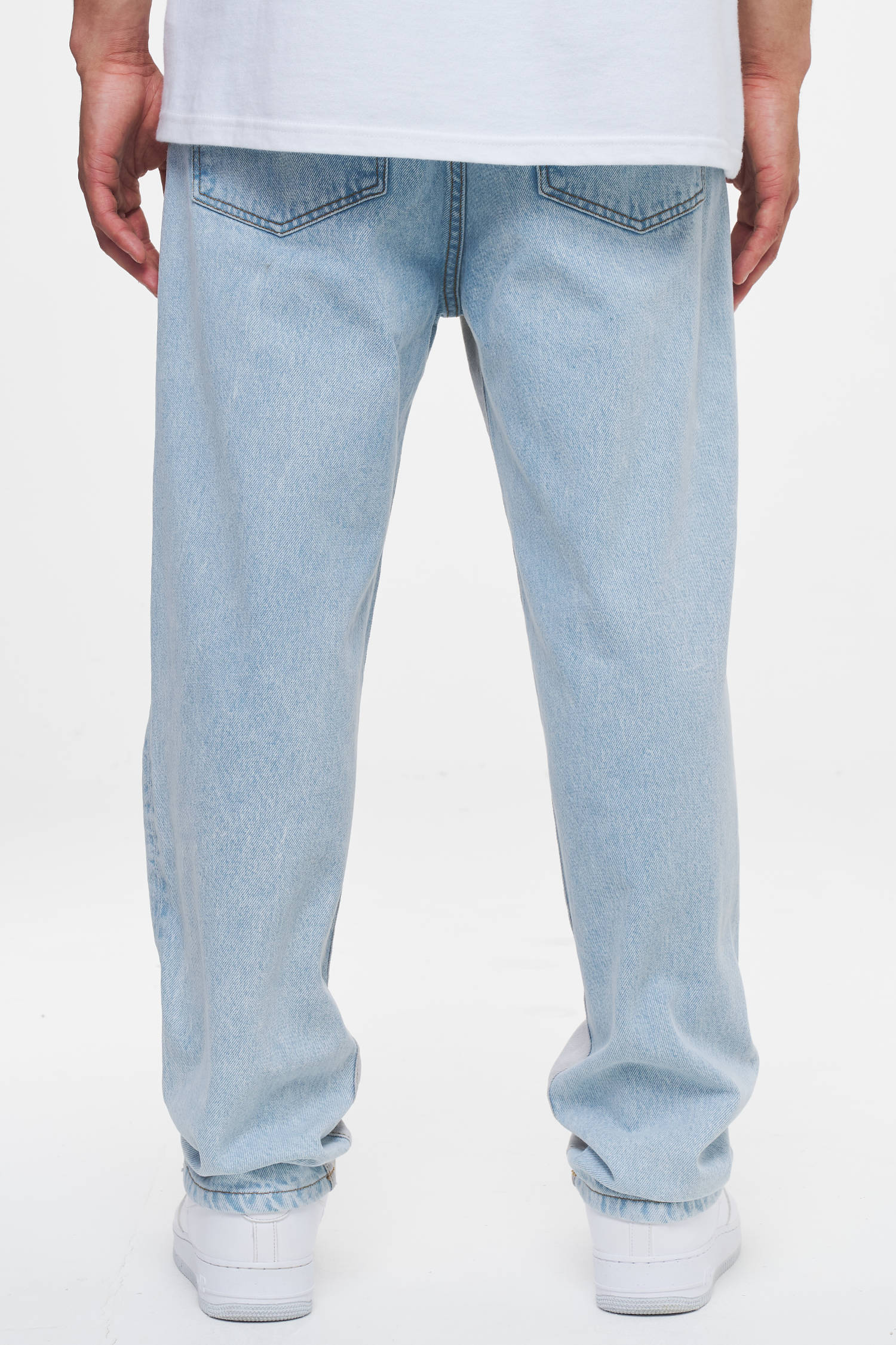 Cronin Curved Baggy Jeans Washed Vintage Blue Light Grey Jeans | Men Ahead of Time Male 