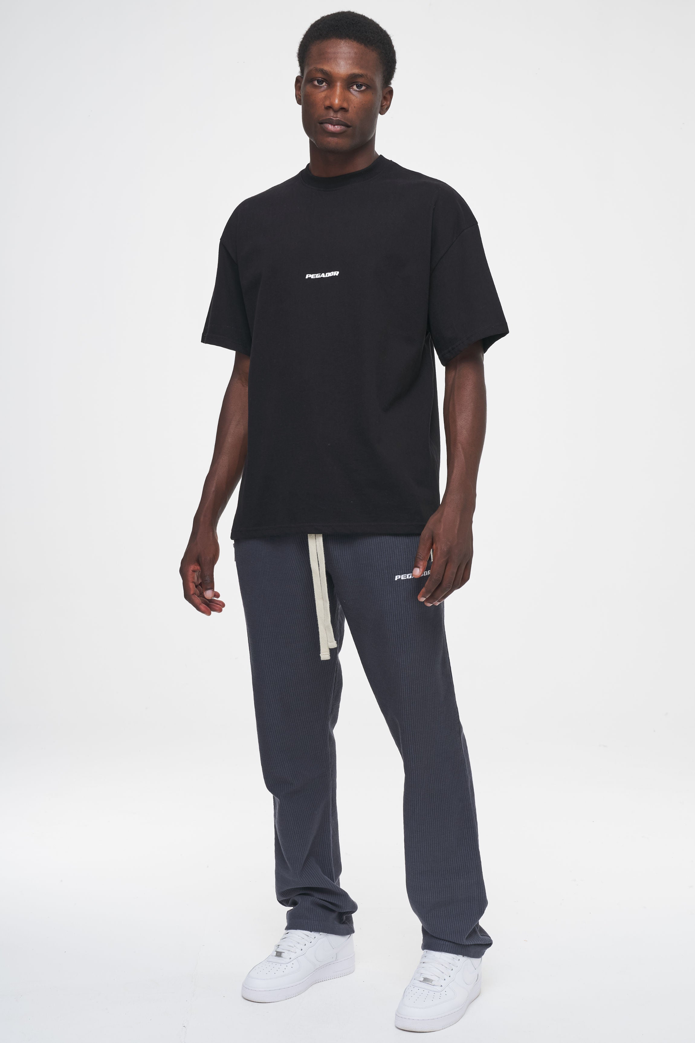 Ribbed Wide Sweat Pants Washed Graphit Bottoms | Men Ahead of Time Male 