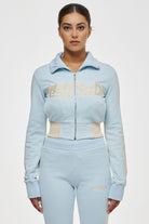 Keystone Cropped Sweat Jacket Washed Ice Blue Honey Sweater | Women Modern Reality Women 