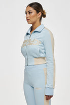 Keystone Cropped Sweat Jacket Washed Ice Blue Honey Sweater | Women Modern Reality Women 