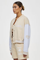 Doral Oversized Cropped Varsity Jacket Washed Honey Jackets | Women Modern Reality Women 