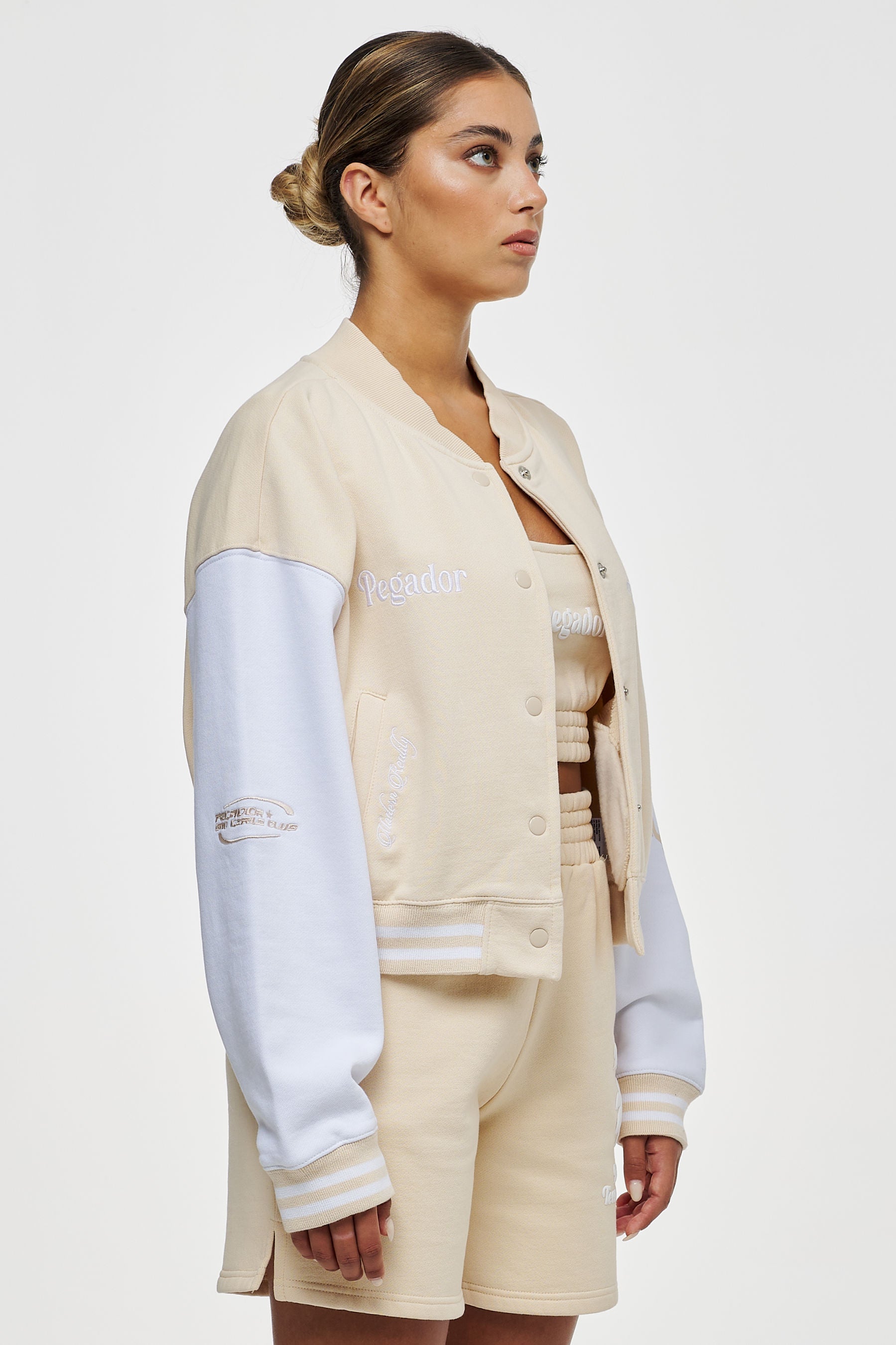 Doral Oversized Cropped Varsity Jacket Washed Honey Jackets | Women Modern Reality Women 
