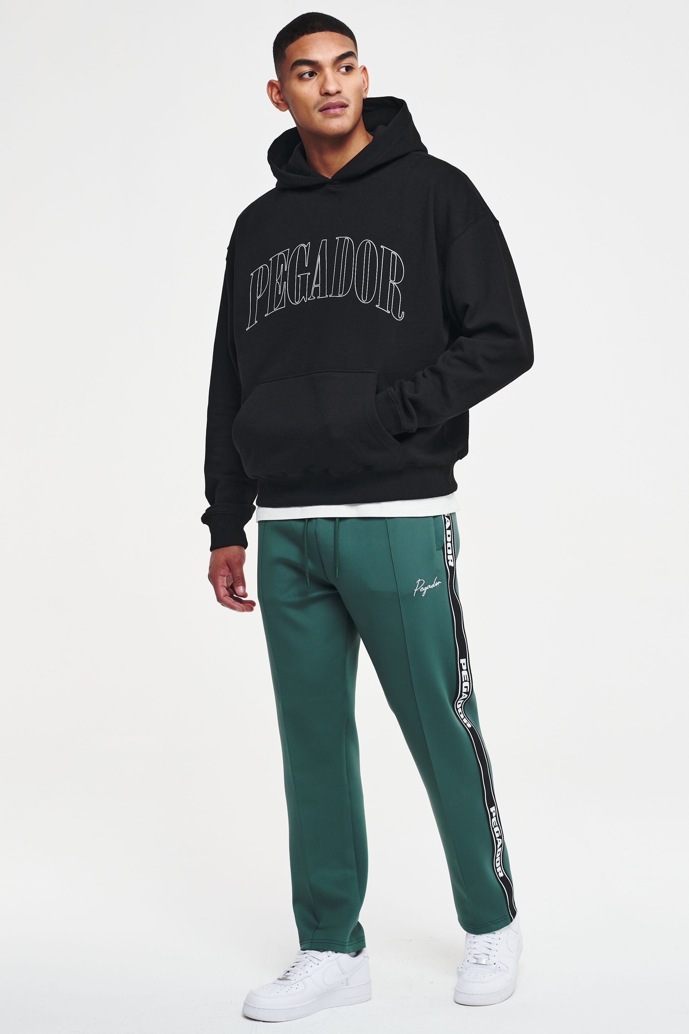Wide Track Pants Forest Green Black Bottoms | Men Cold Hearted | Male 