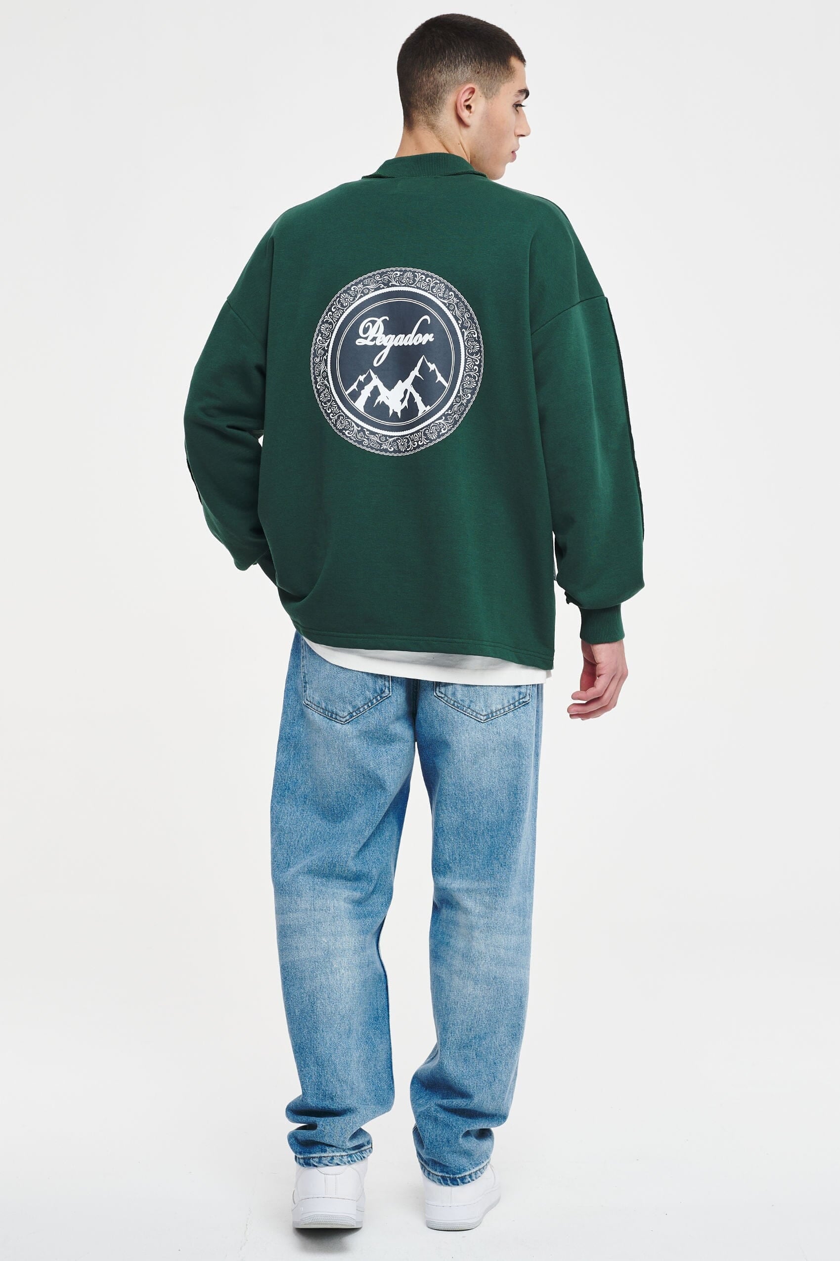 Edina Oversized Longsleeve Washed Forest Green Sweater | Men Cold Hearted | Male 