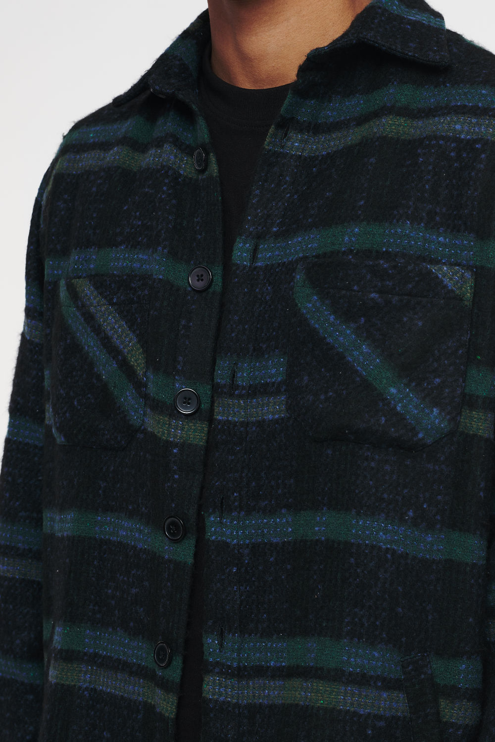 Flato Logo Embroidery Heavy Flannel Shirt Iron Grey Midnight Blue Flannels | Men Cold Hearted | Male 