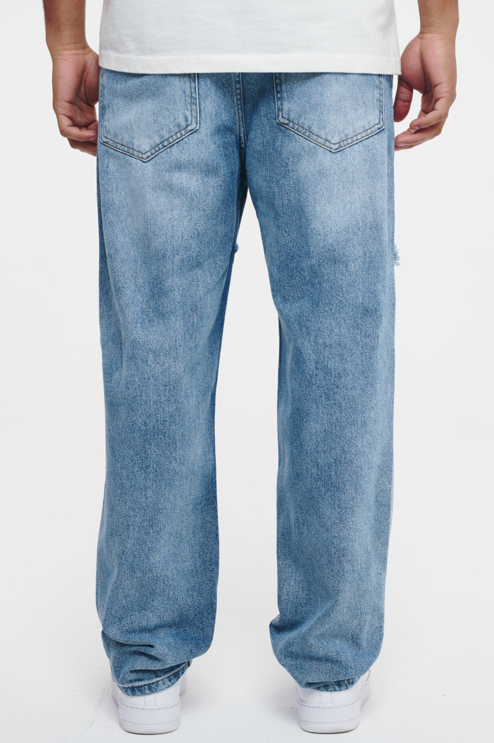 Bolger Baggy Patchwork Jeans Washed Light Blue Sky Jeans | Men Cold Hearted | Male 
