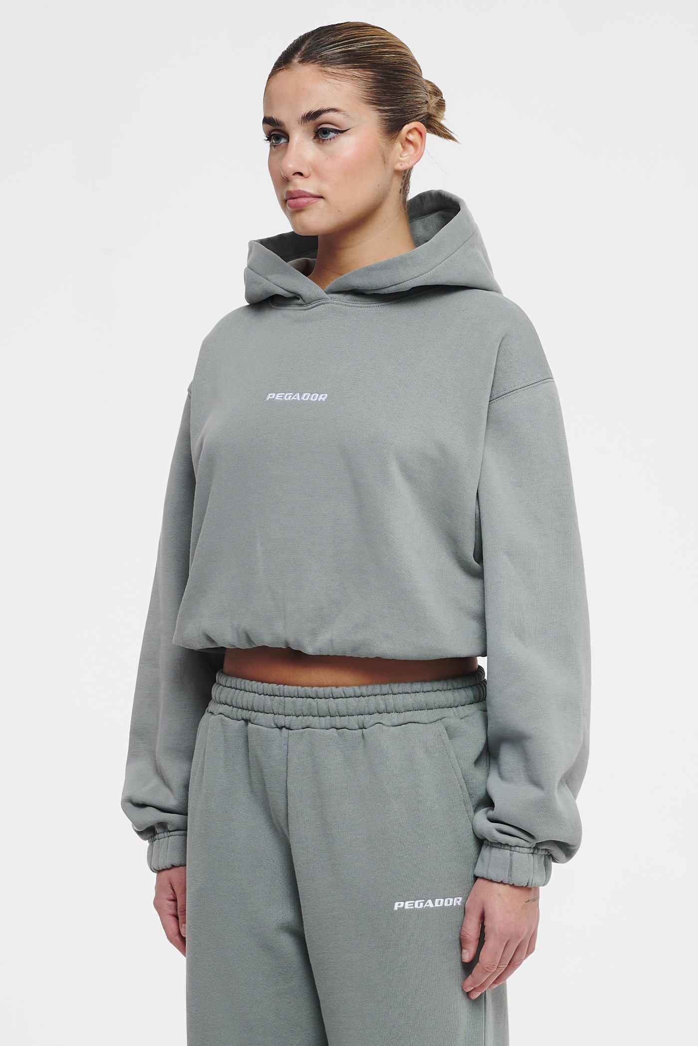Kim Oversized Cropped Hoodie Washed Mountain Grey Hoodies | Women Cold Hearted | Female 