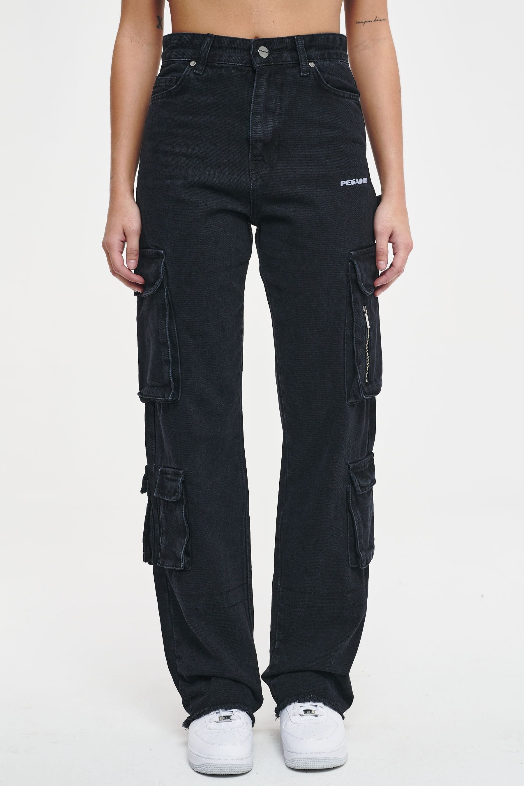 Dawson Wide Cargo Jeans Washed Black Jeans | Woman Cold Hearted | Female 