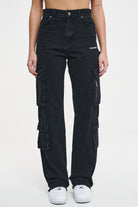 Dawson Wide Cargo Jeans Washed Black Jeans | Woman Cold Hearted | Female 