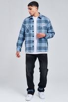 Flato Logo Embroidery Heavy Flannel Shirt Aqua Flannels | Men Modern Reality Men 