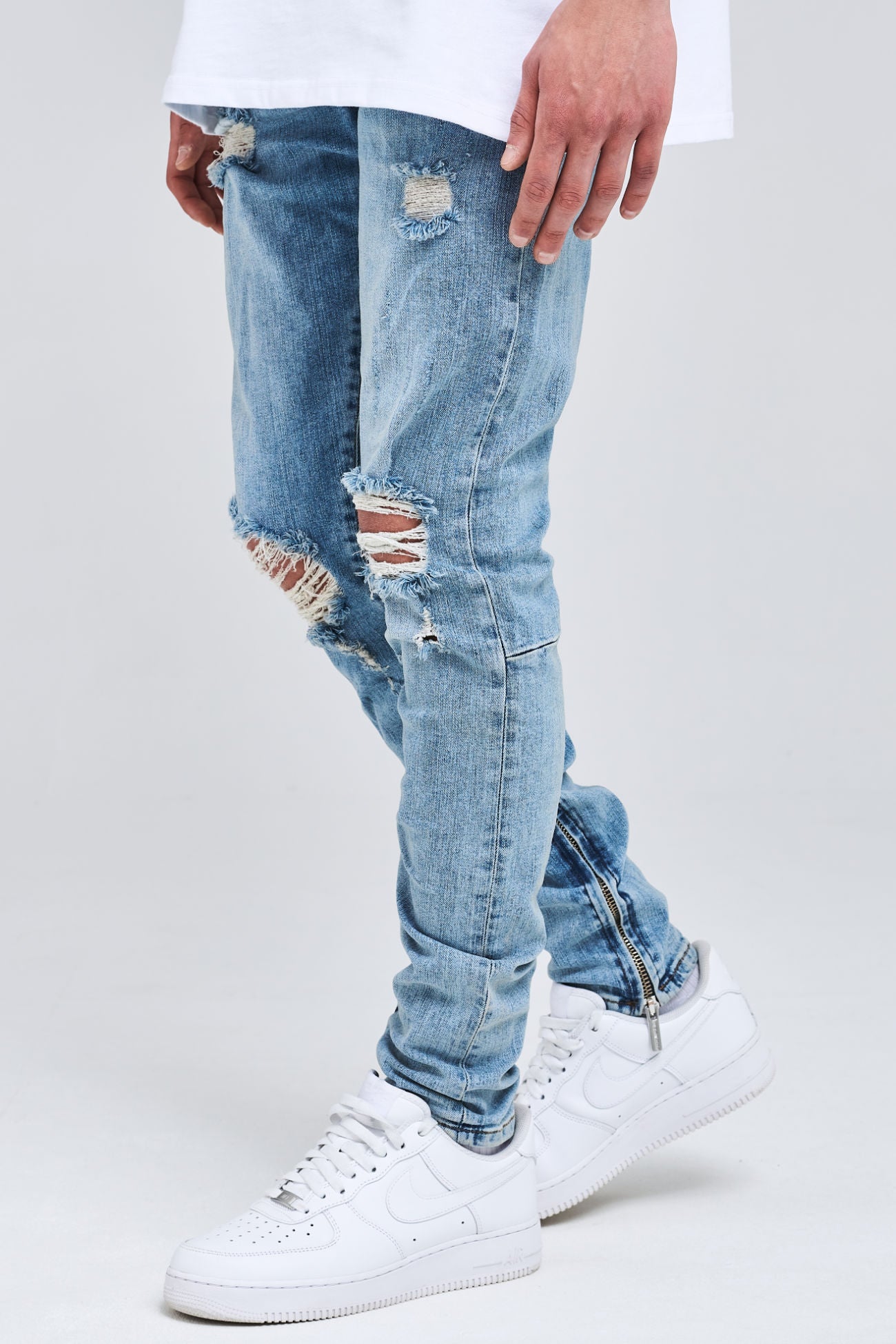 Mitu Distressed Jeans Washed Vintage Blue Jeans | Men Modern Reality Men 