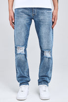 Cessery Distressed Jeans Washed Blue Jeans | Men Modern Reality Men 