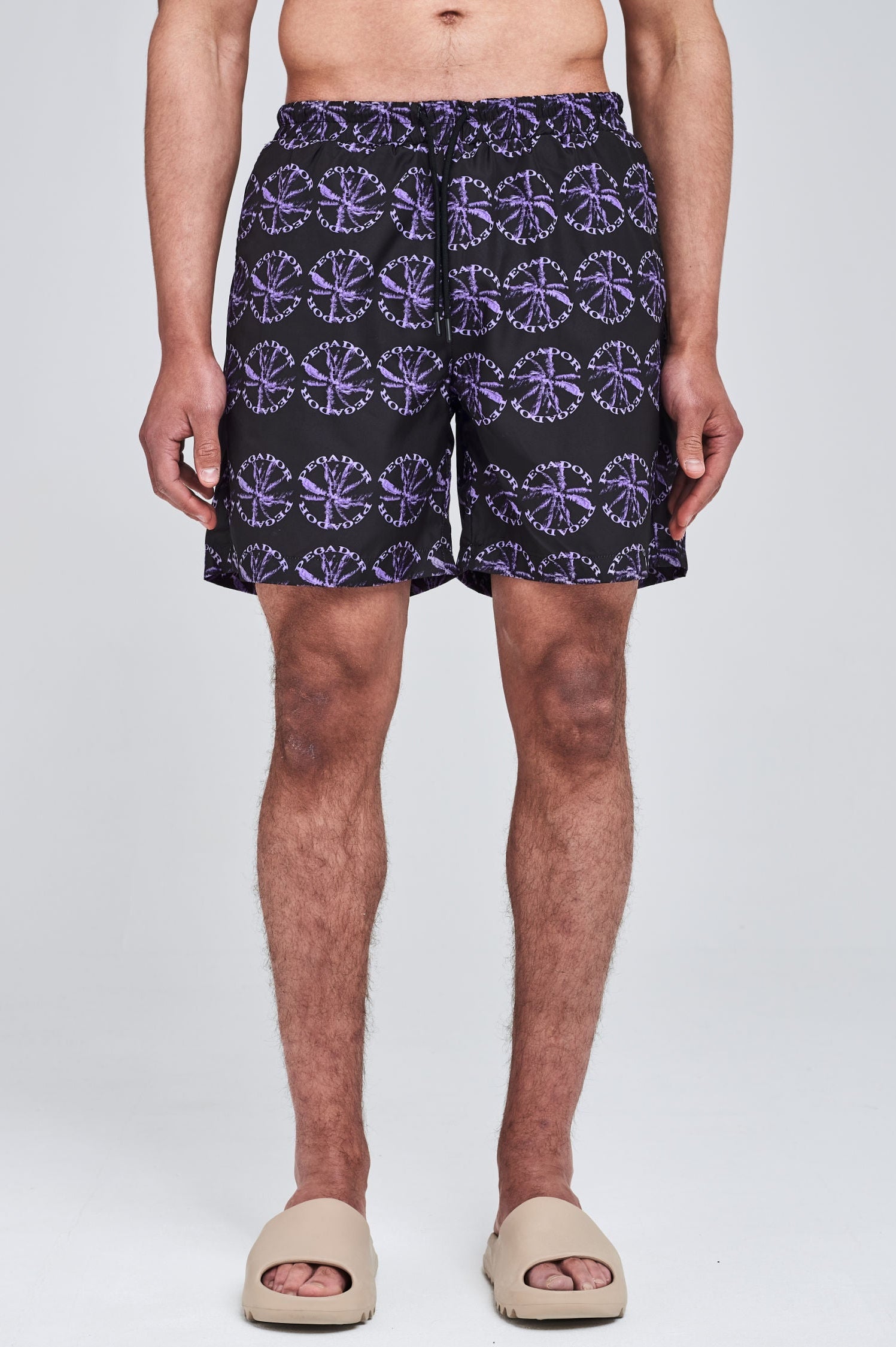 Grayson Monogramm Swim Shorts Black Purple Paste Shorts | Men Modern Reality Men 