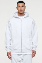 Logo Oversized Sweat Jacket Light Grey Melange Hoodies | Men No Role Model Men 
