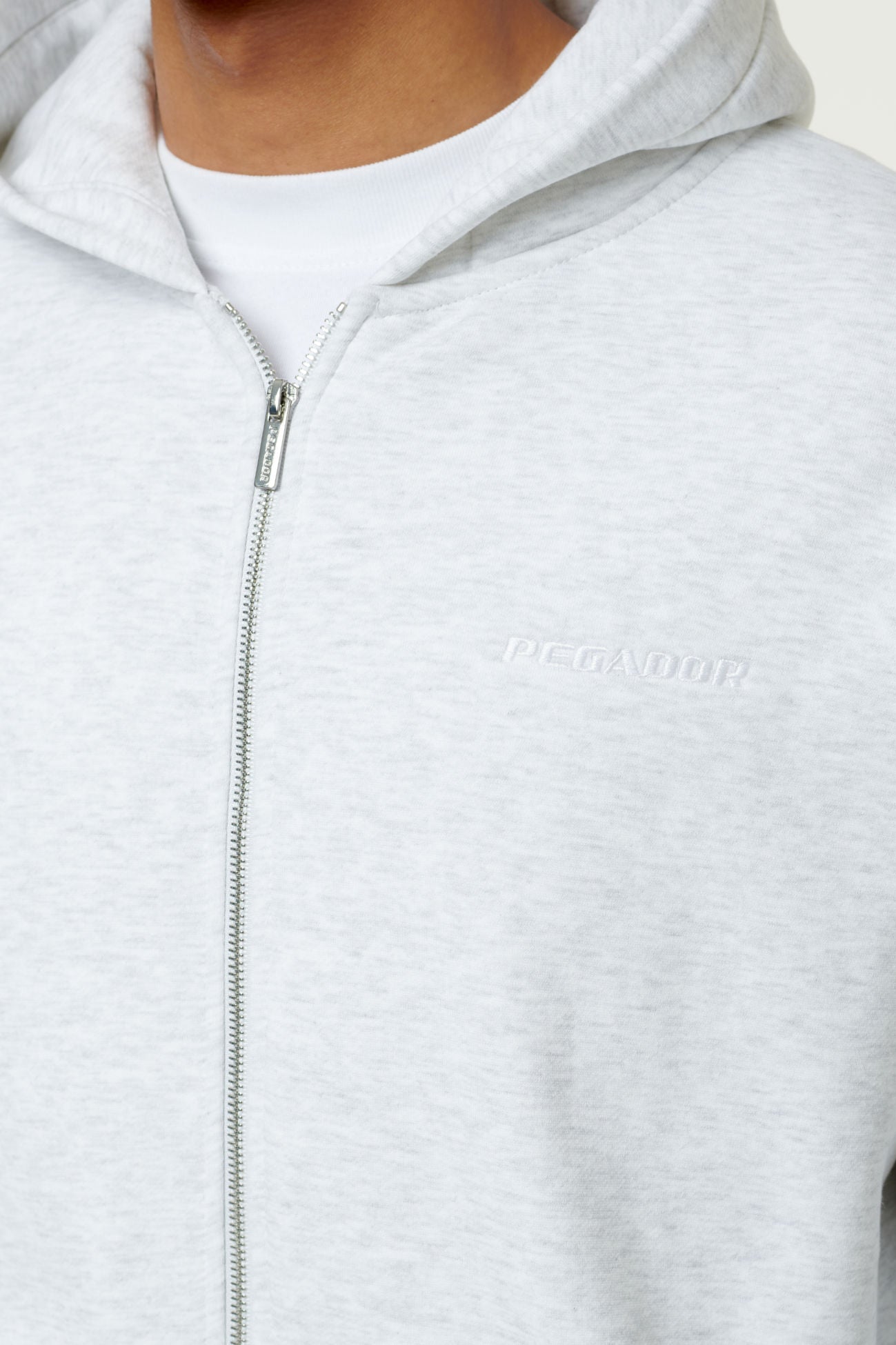 Logo Oversized Sweat Jacket Light Grey Melange Hoodies | Men No Role Model Men 