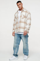 Bale Heavy Flannel Zip Shirt Cream Summer Sand Flannels | Men No Role Model Men 