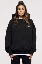 Del Aire Oversized Hoodie Washed Phantom Black Hoodies | Women No Role Model Female 