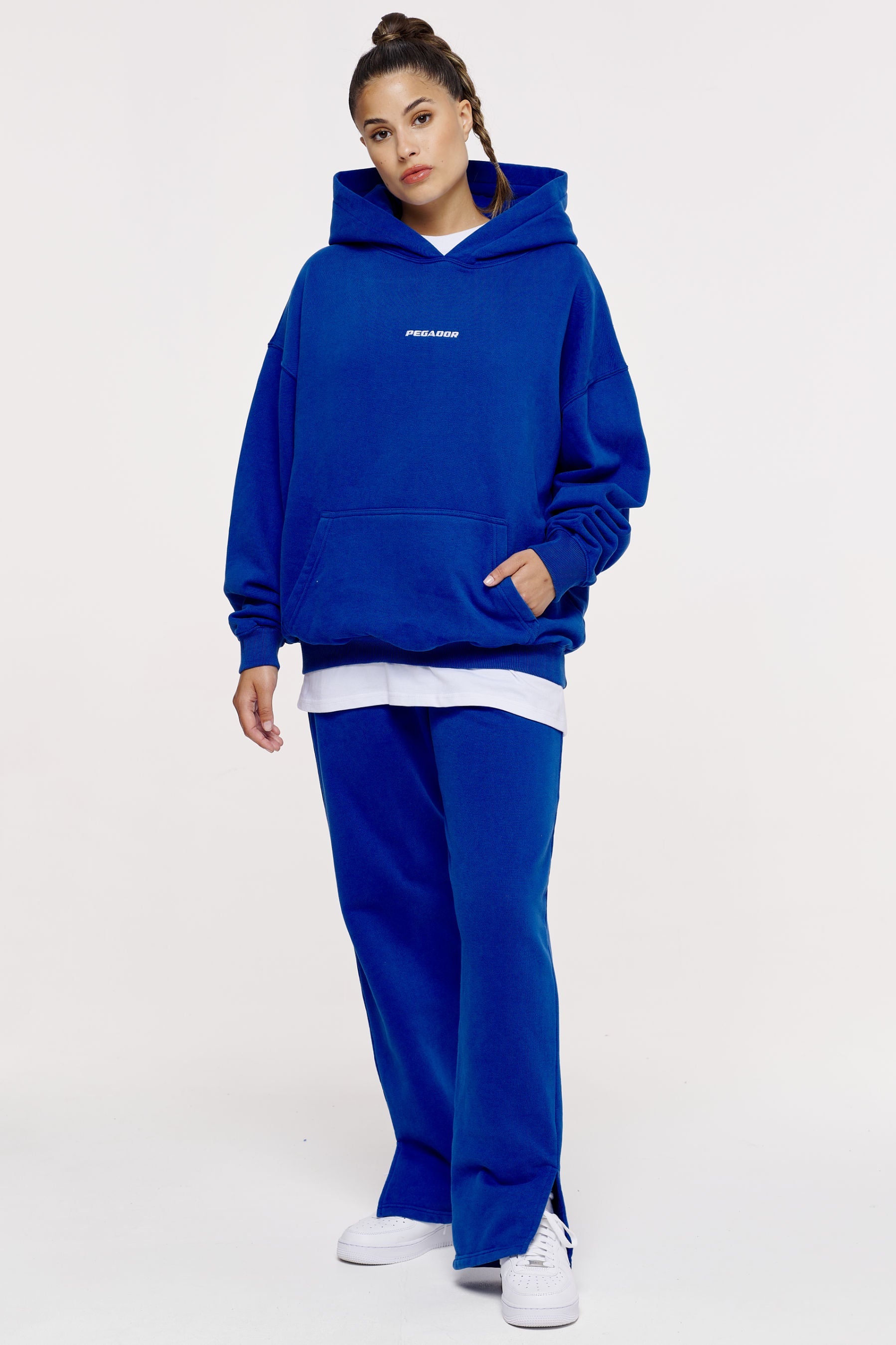 Clarita Logo Oversized Hoodie Washed Deep Blue Hoodies | Women No Role Model Female 
