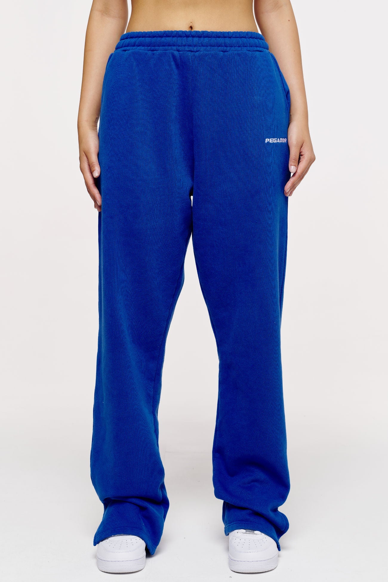 Evie Straight Sweat Pants Washed Deep Blue Bottoms | Women No Role Model Female 