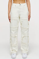 Pear Patchwork Wide Jeans Washed Marshmallow Jeans | Woman No Role Model Female 