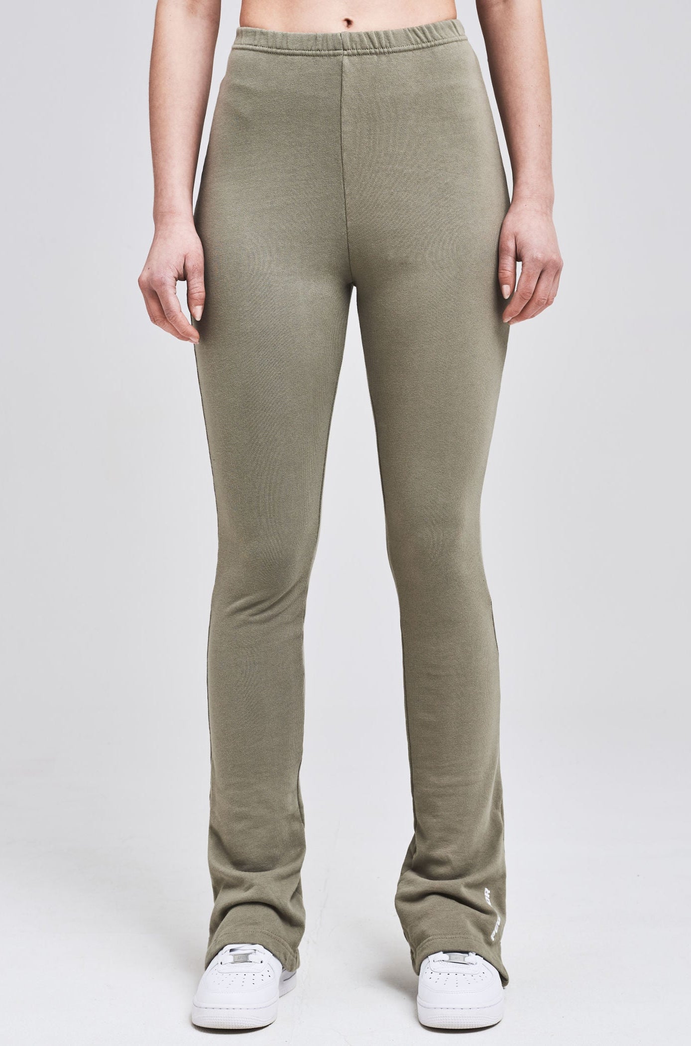Bell Flared Sweat Leggings Washed Olive Bottoms | Women Life We Chose Female 