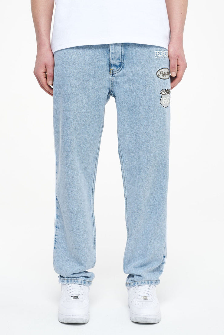 Pegador Vanness Baggy Jeans Washed Blue