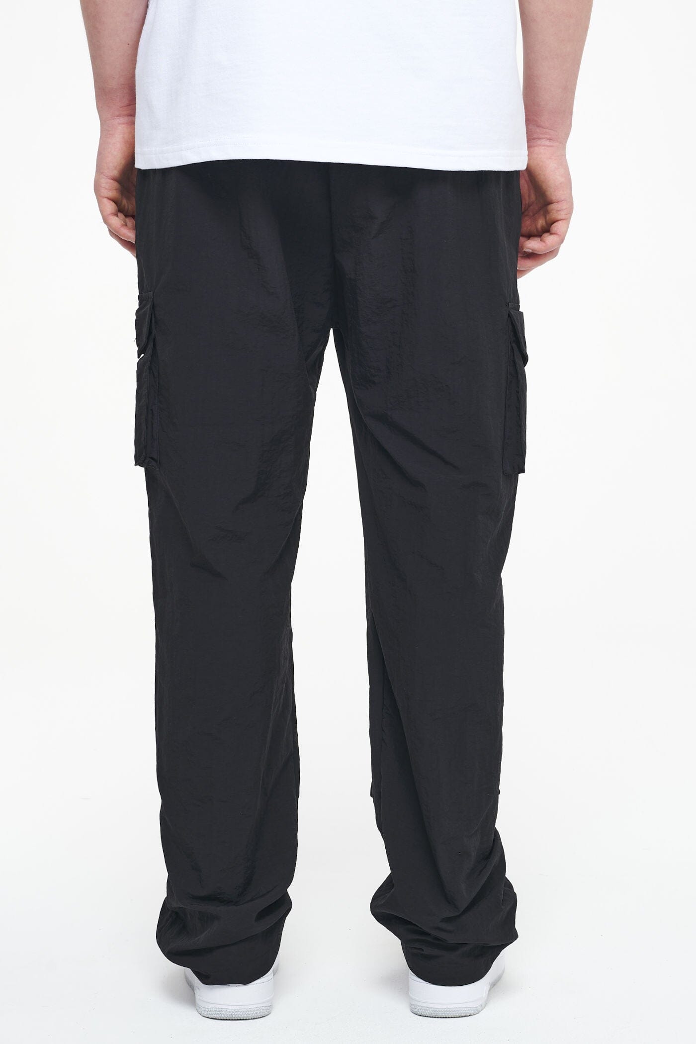 Black baggy track on sale pants