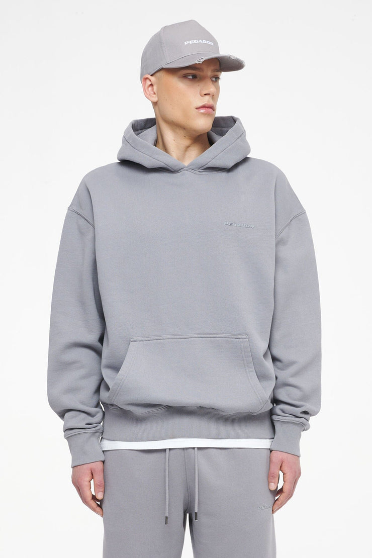 Pegador Logo Oversized Hoodie Vintage Washed Dusk Grey Gum