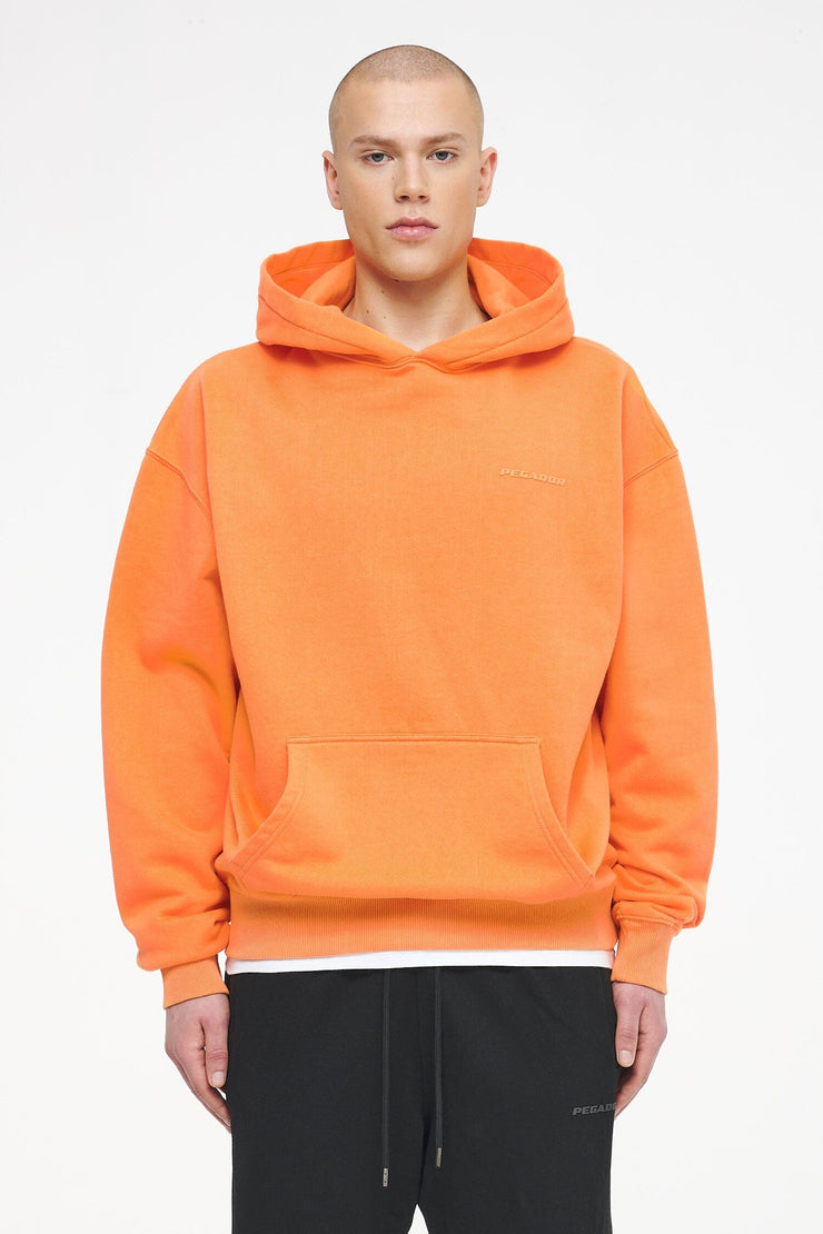 Pegador Logo Oversized Hoodie Vintage Washed Sunrise Orange Gum