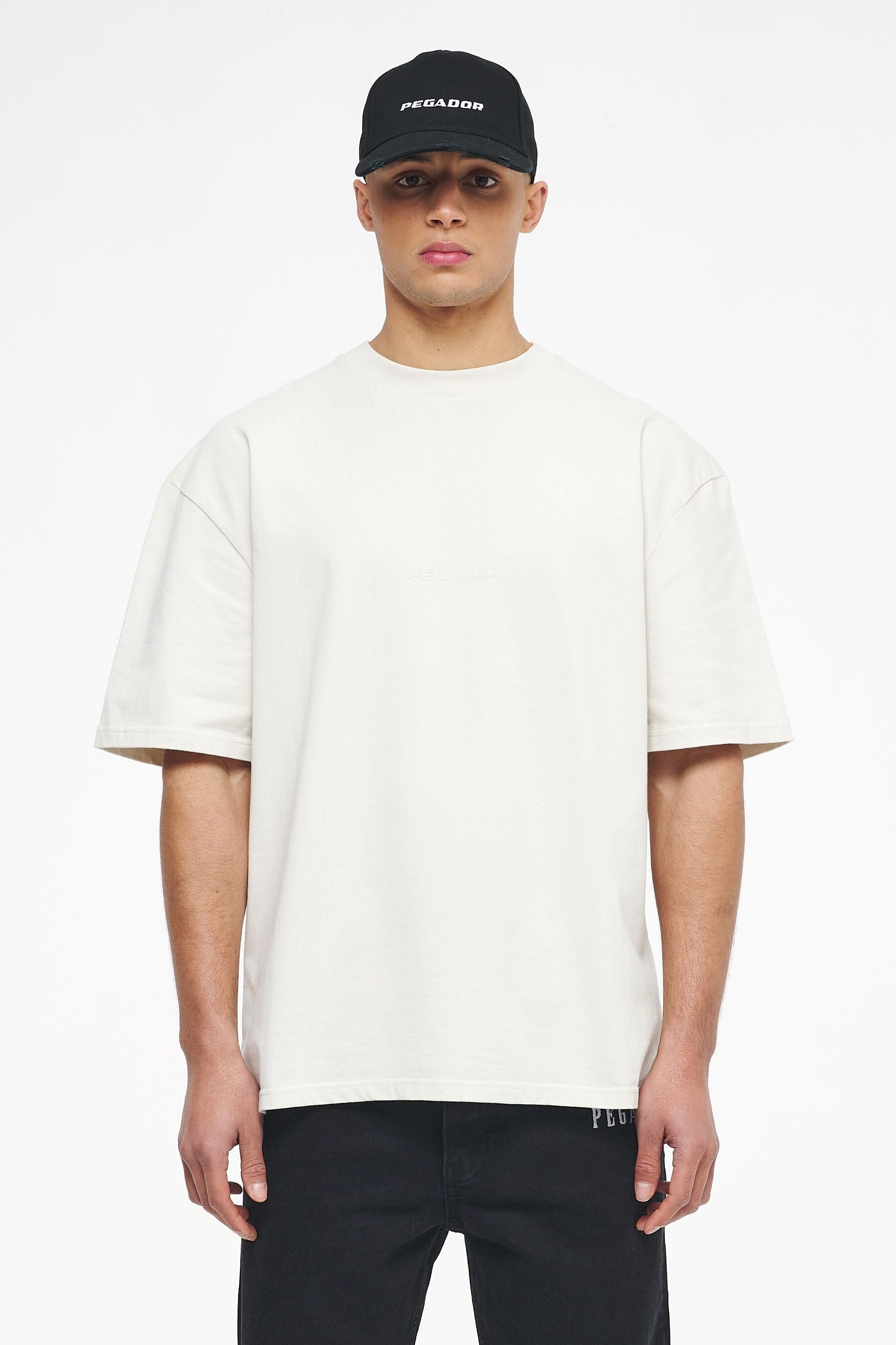 Colne Logo Oversized Tee Vintage Washed Angels Cream Gum Tees | Men Trust The Process | Men 