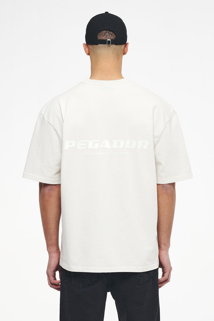 Pegador Colne Logo Oversized Tee Vintage Washed Angels Cream Gum