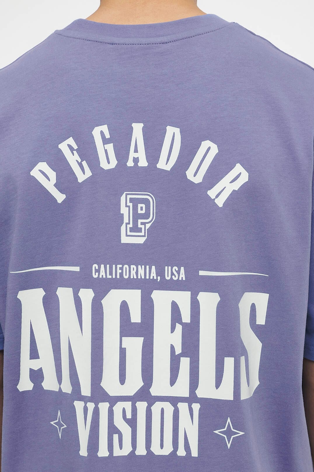 Pegador Salal Oversized Tee Vintage Washed Magic Violet Detailshot aus der Trust The Process Kollektion für Herren