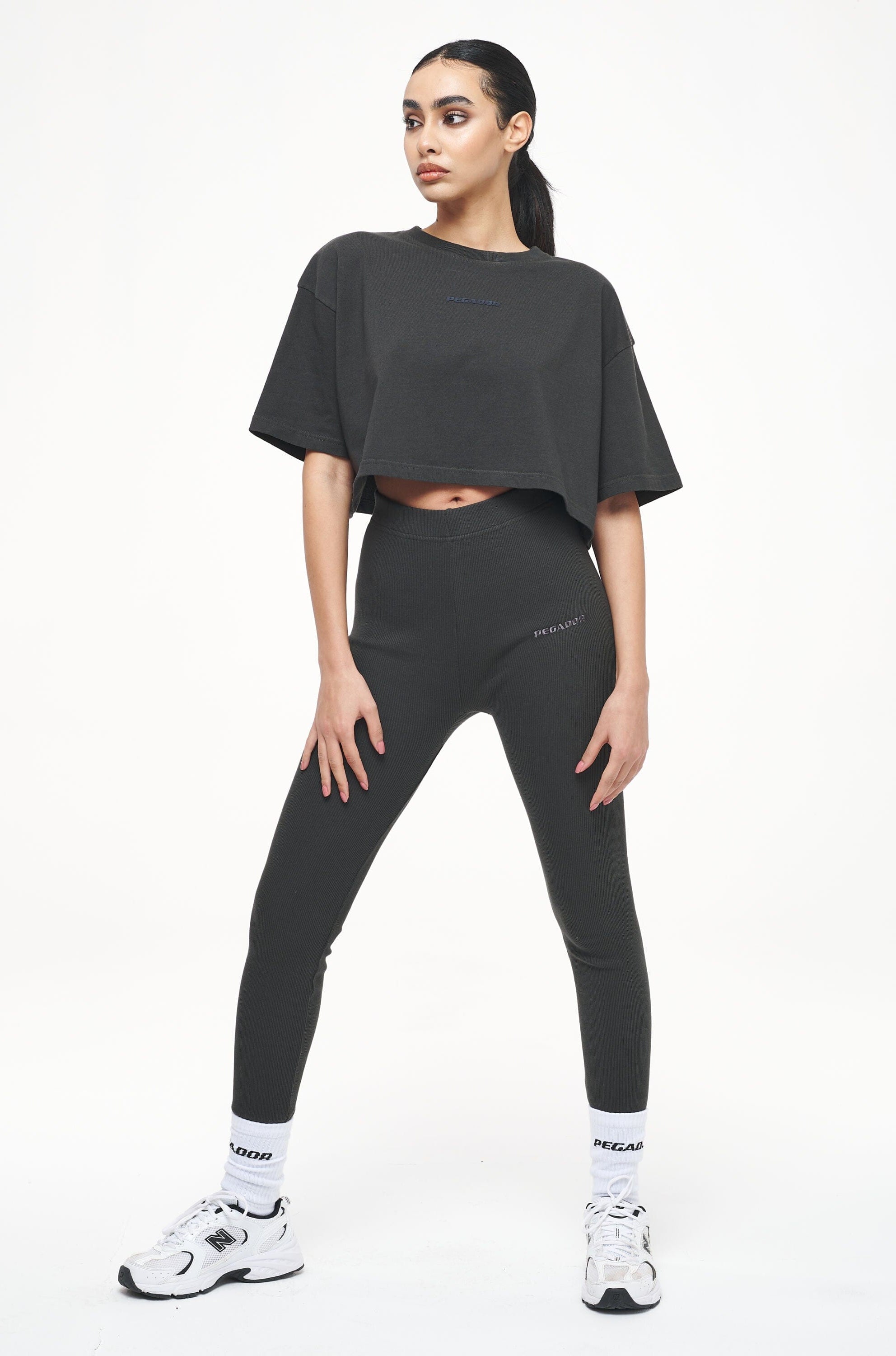 Layla Oversized Cropped Tee Vintage Washed Iron Grey Gum Tees | Women Trust The Process | Women 