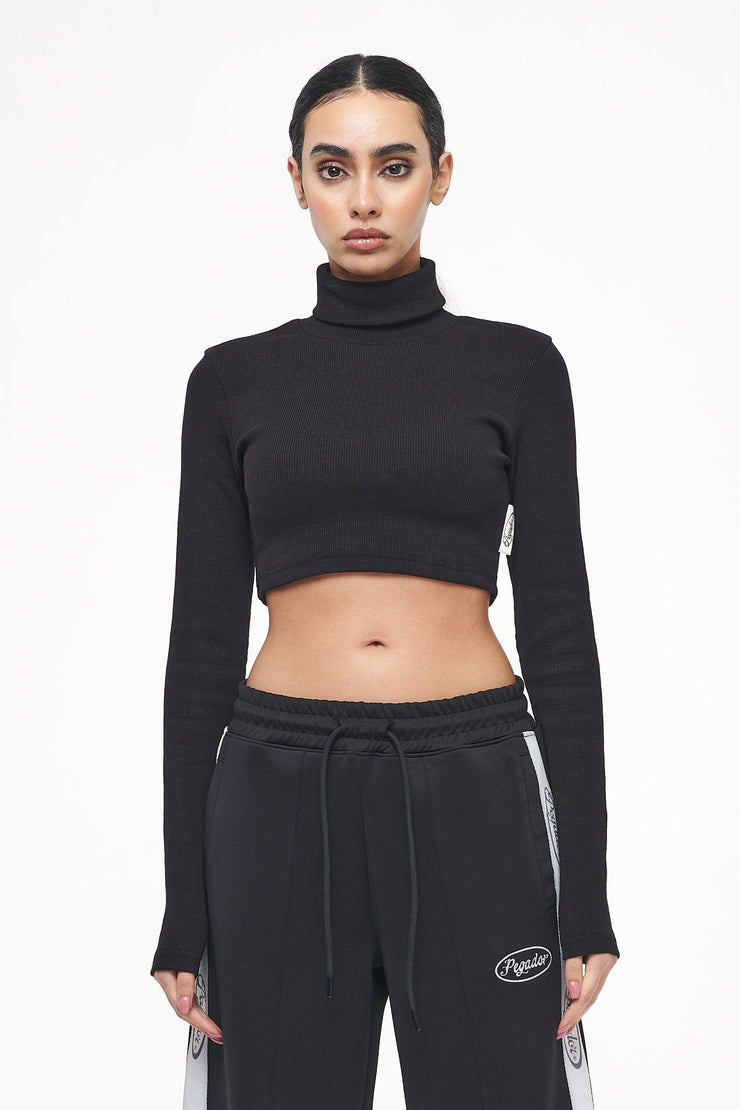 Pegador Zito Rib Cropped Turtleneck Longsleeve Black