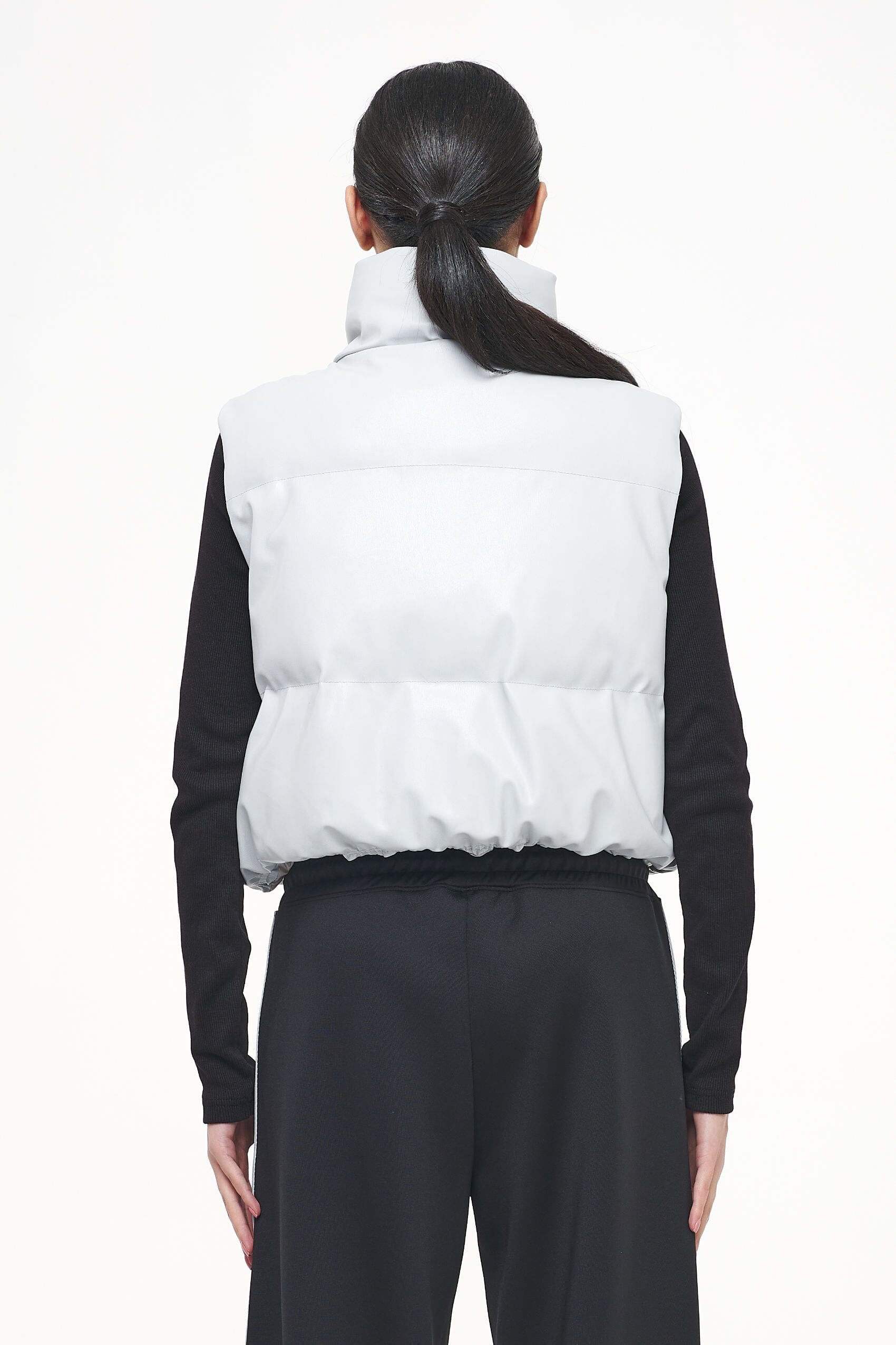 Zito Cropped Faux Leather Vest Angels Cream Vest | Female Trust The Process | Women 