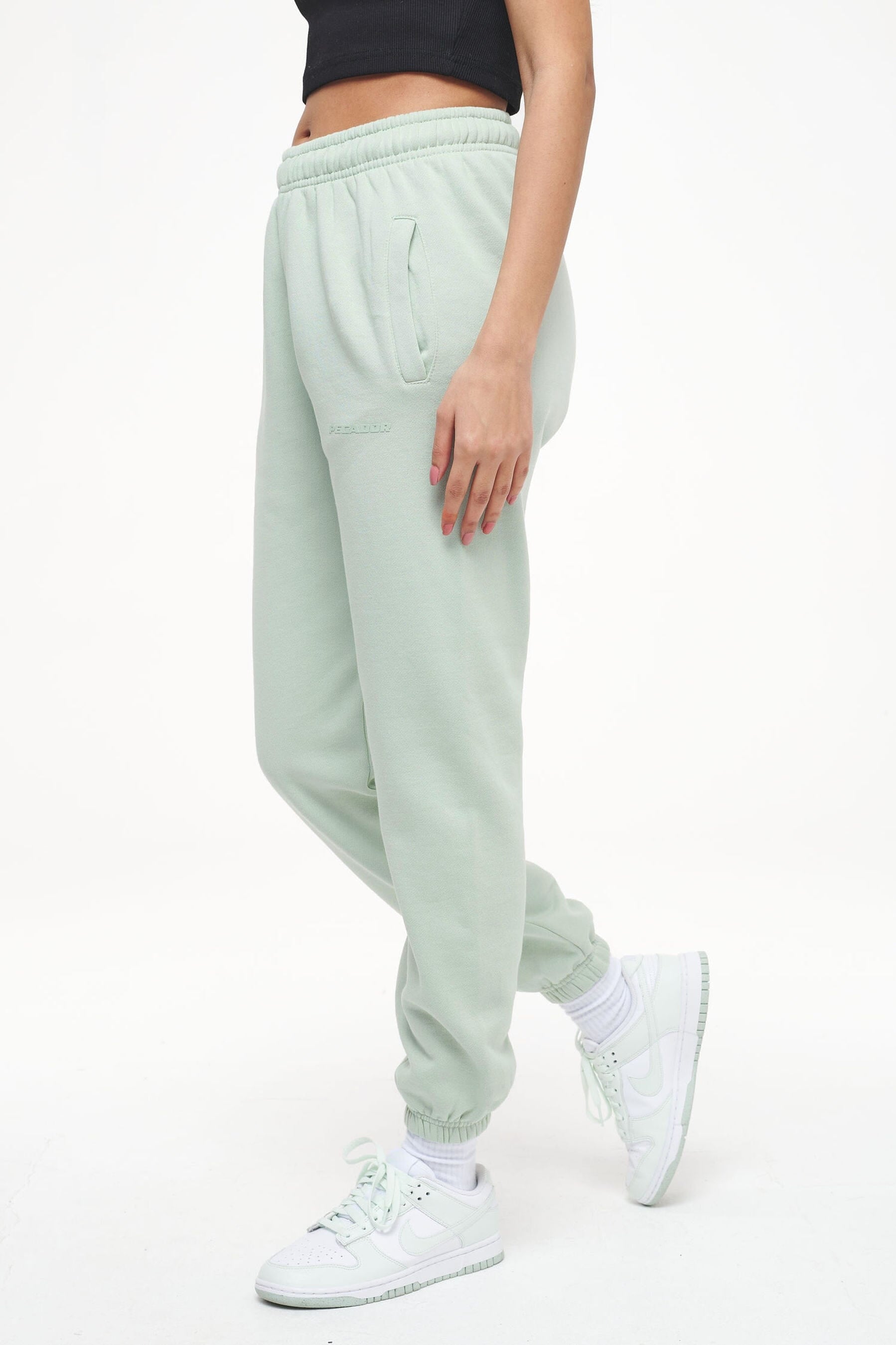 Grace High Waisted Sweat Pants Vintage Washed Milky Green Gum Bottoms | Women Trust The Process | Women 