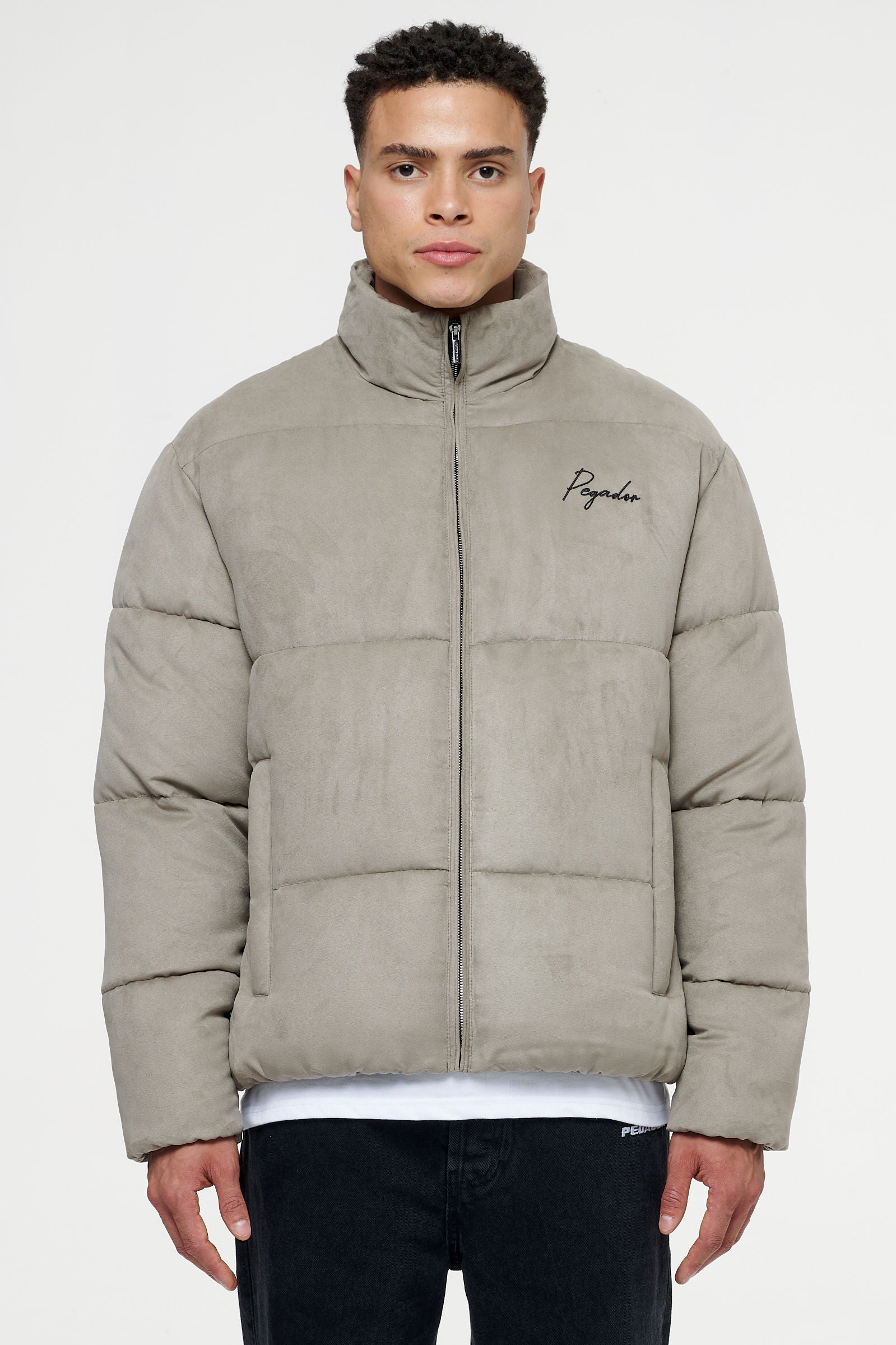 Neum Suede Puffer Jacket Frost Grey Jackets | Men Ahead of Time Male 