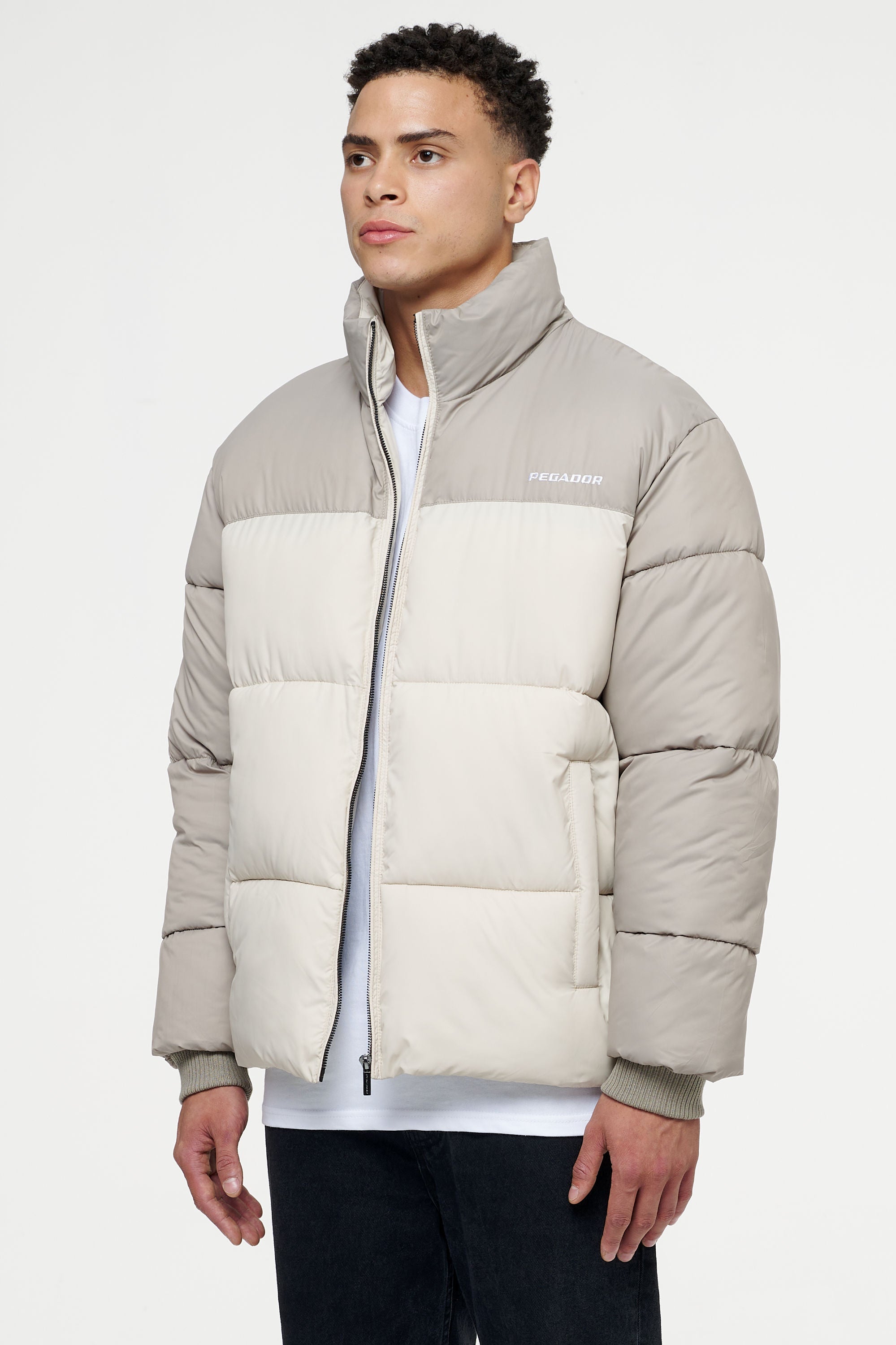 Marrero Patchwork Puffer Jacket Cream Earth Jackets | Men Ahead of Time Male 