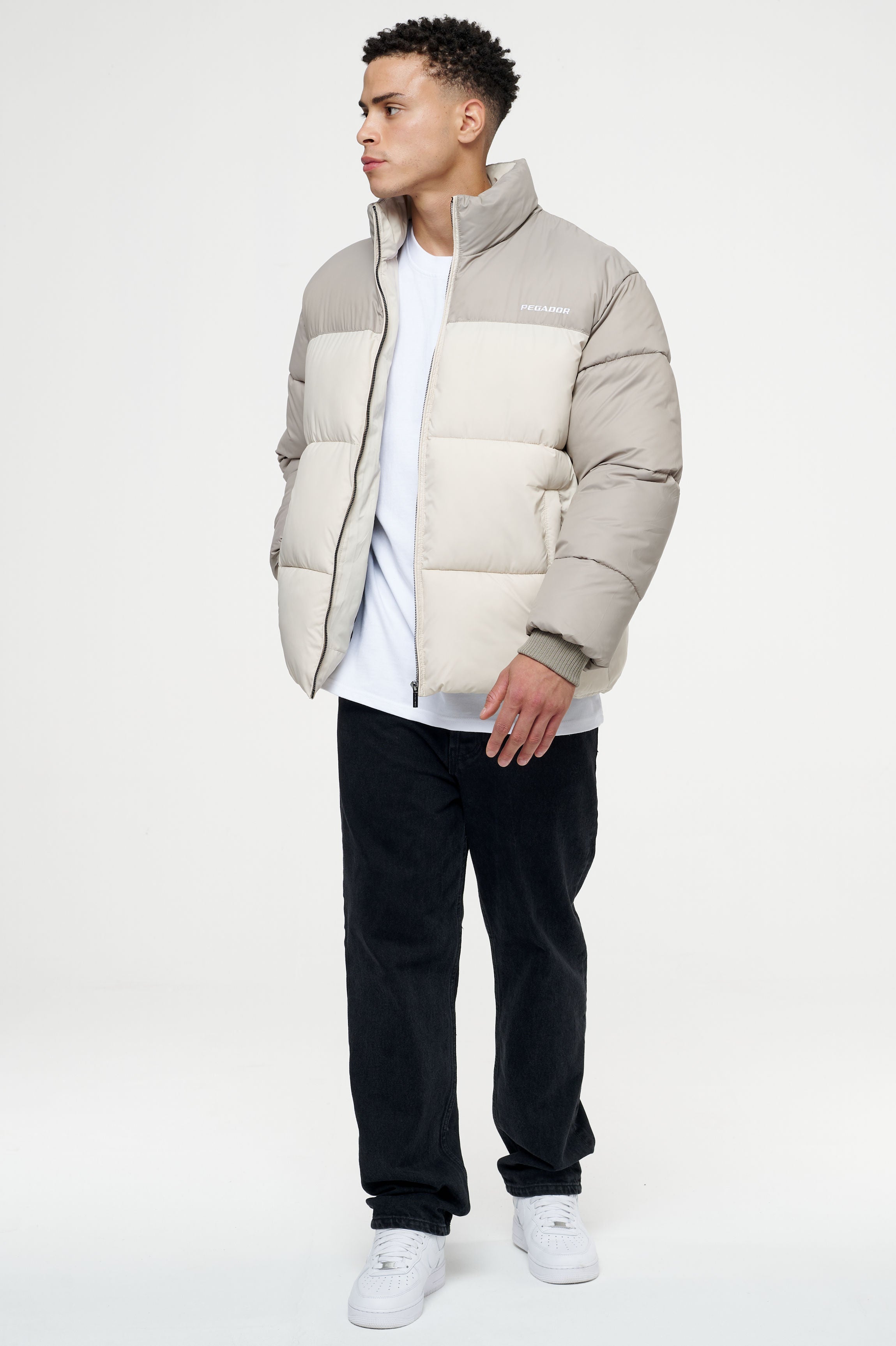 Marrero Patchwork Puffer Jacket Cream Earth Jackets | Men Ahead of Time Male 