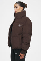 Carinya Oversized Boxy Cord Puffer Jacket Brown Jackets | Women Ahead of Time Female 