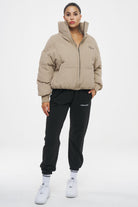 Carinya Oversized Boxy Cord Puffer Jacket Sand Jackets | Women Ahead of Time Female 