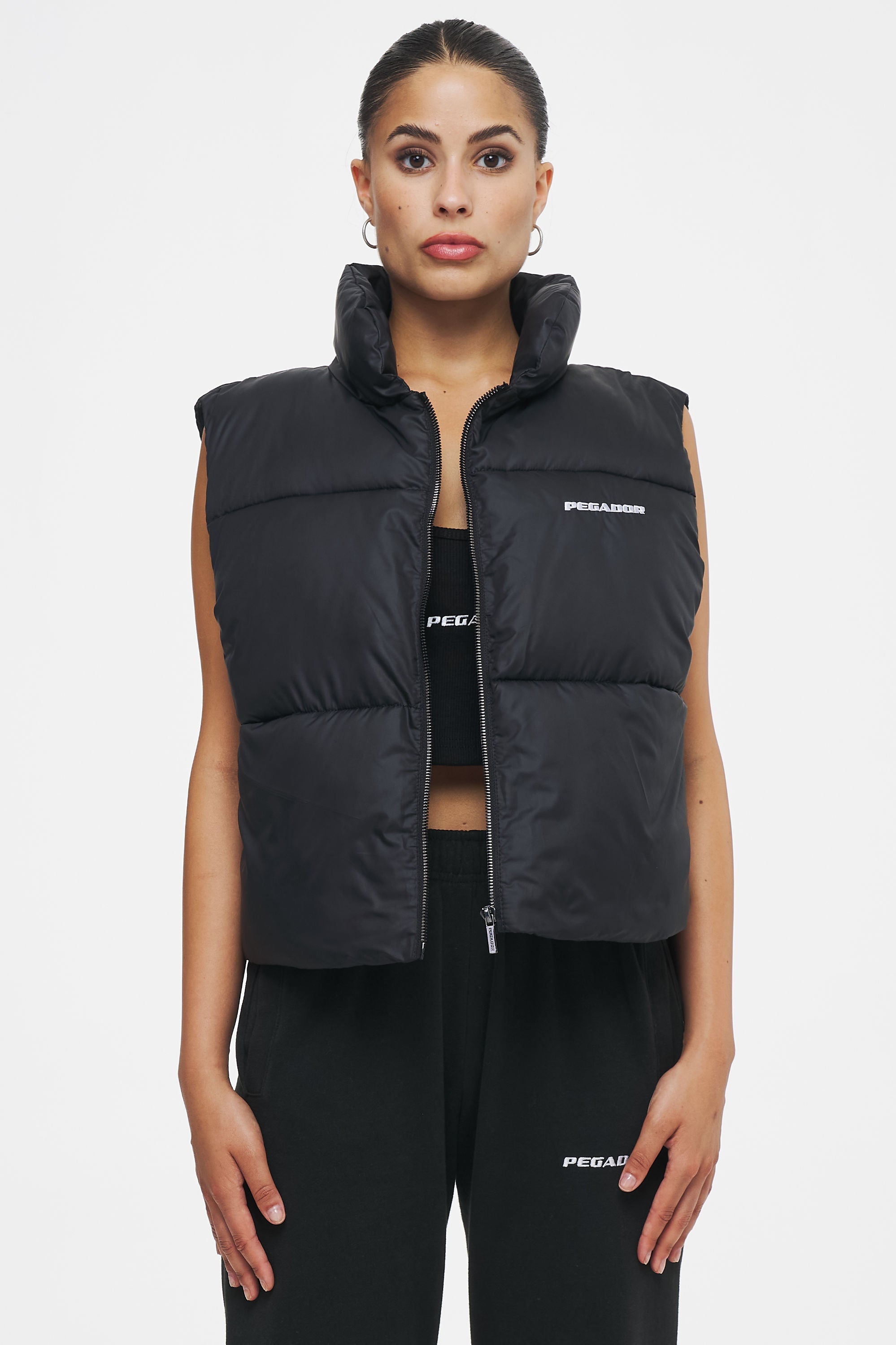 Rio Cropped Puffer Vest Black Jackets | Women Ahead of Time Female 