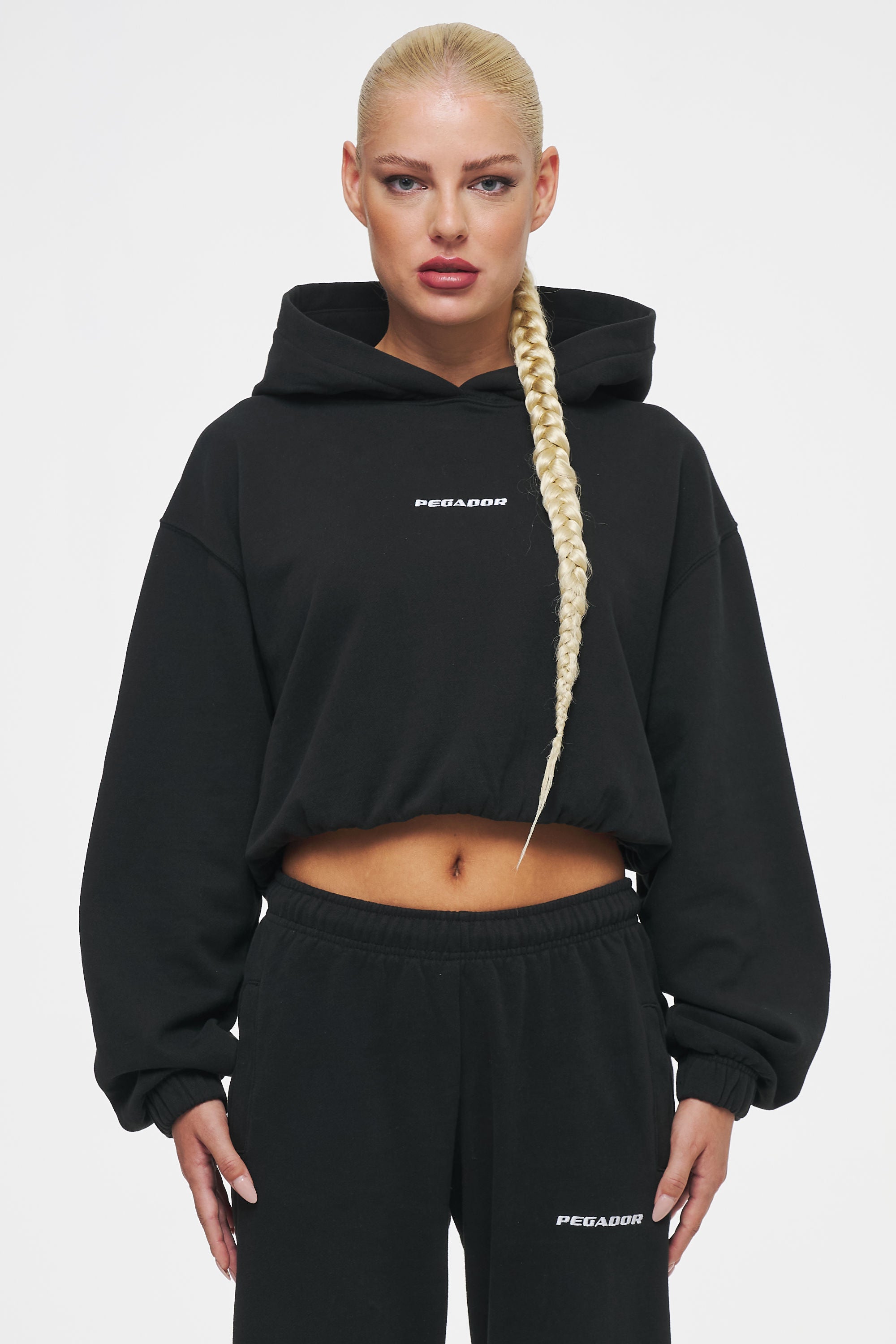 Cropped discount hoodie zwart