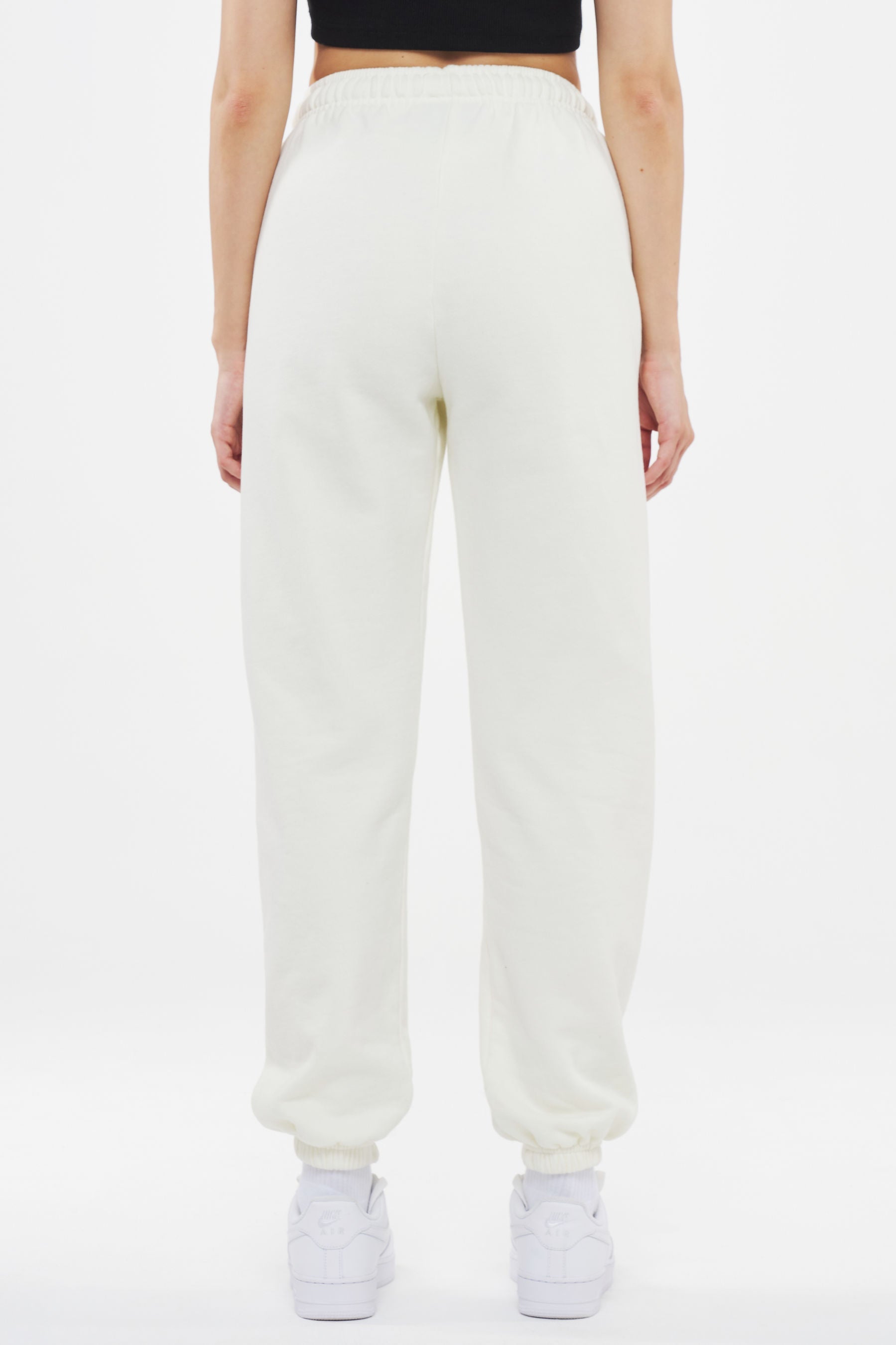 Grace High Waisted Sweat Pants Washed Pearl White Bottoms | Women Ahead of Time Female 