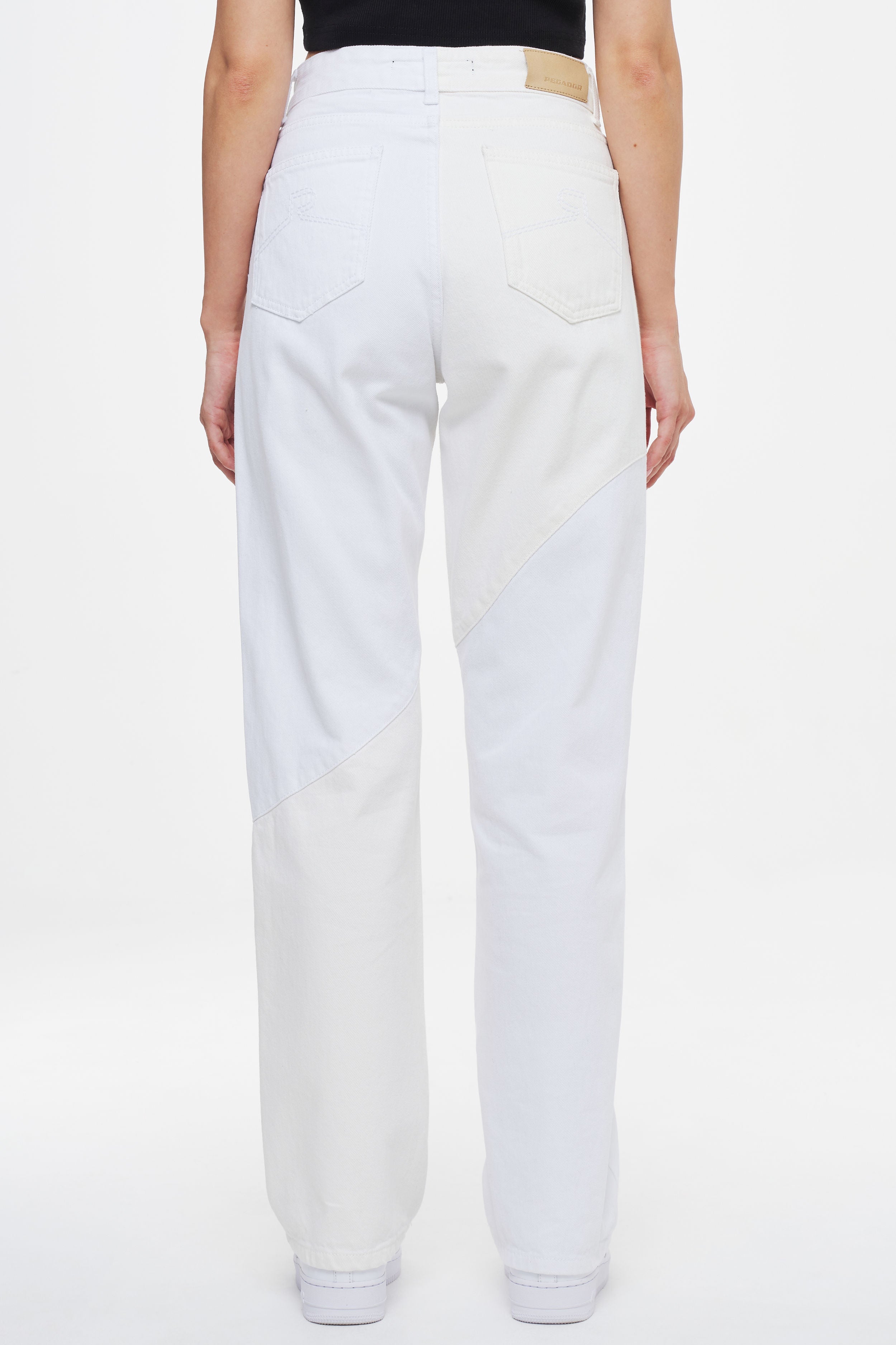 Lid Two Tone Wide Jeans Washed Pearl White Jeans | Woman Ahead of Time Female 